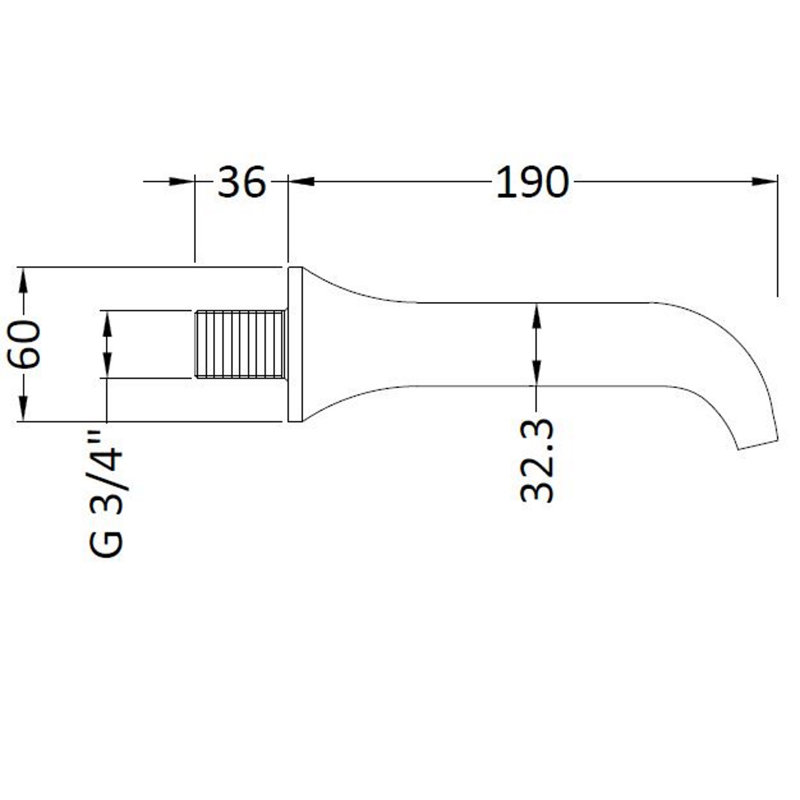 Topaz Wall Tub Spout Bath Filler