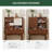  25.2"W Small  Solid Wood Vanity Desk Set with Reversable Mirror & 2 Storage Drawers-369832604-369832607