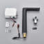 Matte Black Tall Hot and Cold Deck Mounted Bathroom Sink Faucet
