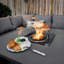 Rosen 9 Seater Corner Sofa Set With Square Fire-pit Dining Table With 3 Stoos &rain Cover