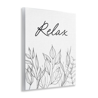Relax with Leaf Outlines Wall Plaque, design by Lettered and Lined