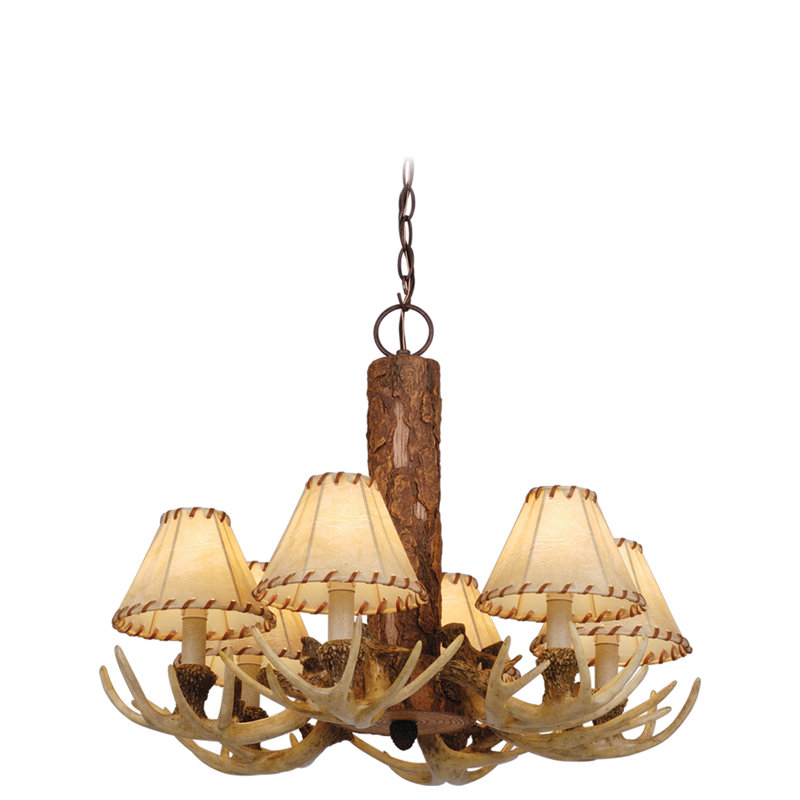 Portillo 6 - Light Steel Dimmable Classic / Traditional Chandelier