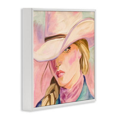 «Pastel Cowgirl Gaze Beneath Hat», estampe numérique, conception de Kim Allen