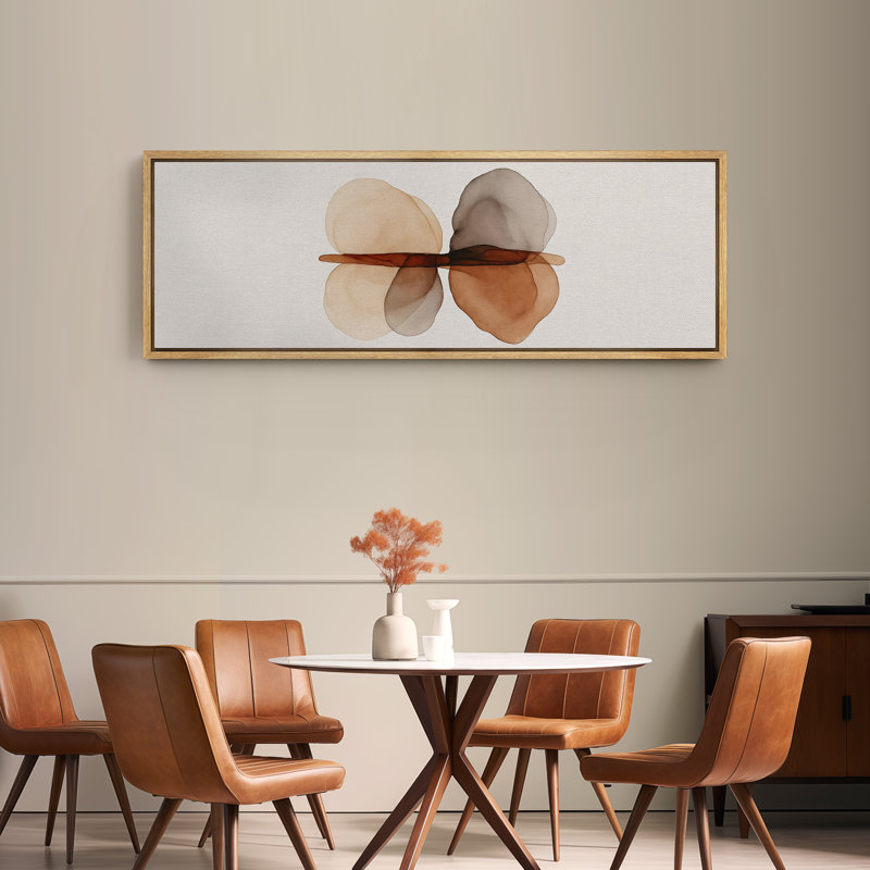 Grande impression sur toile encadrée - reproduction abstraite neutre pour décoration murale minimaliste moderne, Naturel