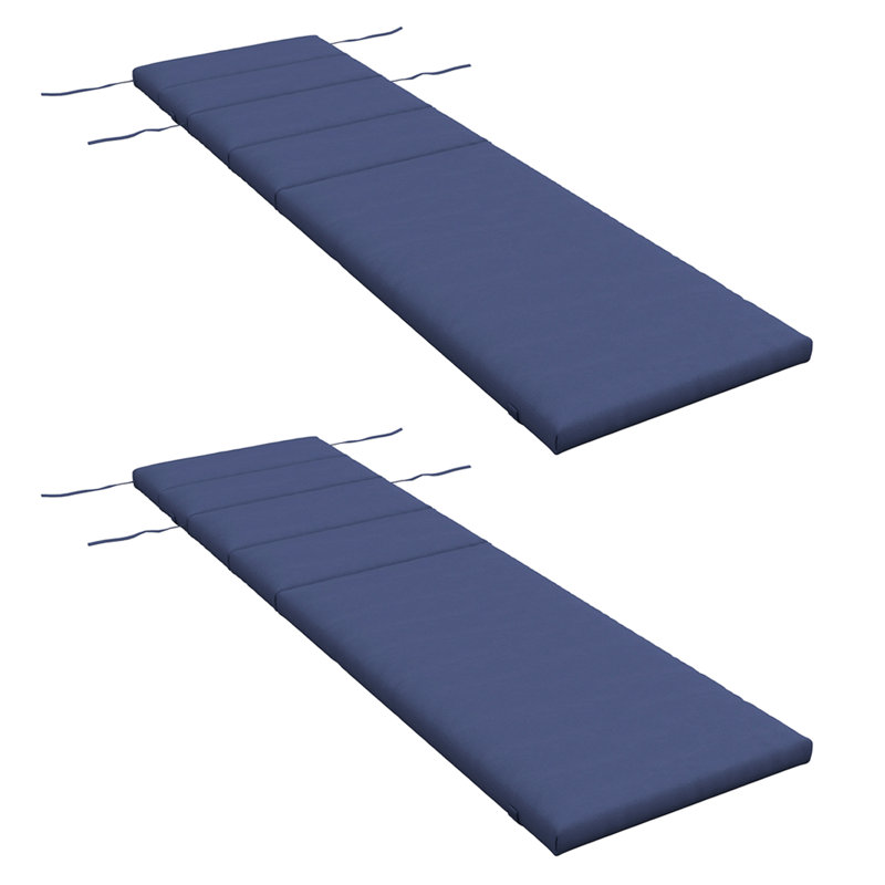 Ebern Designs - Coussin de siège / dossier d'extérieur, Bleu, 2