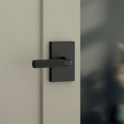 Mirada Reeded Hall/Closet Lever w/ Rectangular Rose