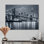 Panorama de la ville de New York la nuit, photographie sur métal