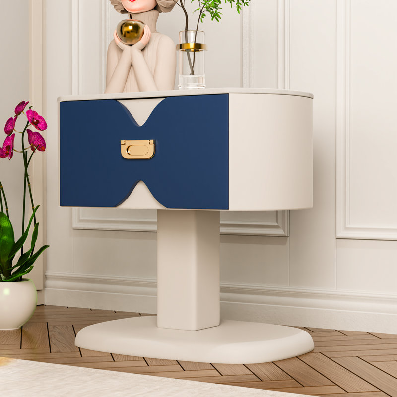 Table de chevet moderne de 23,7 po de hauteur avec très grand tiroir de rangement