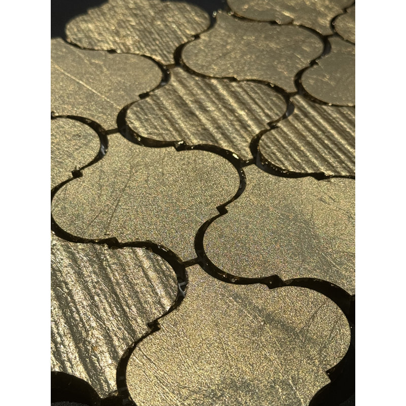 Gold Leaf Lantern Marble Mosaic Tile