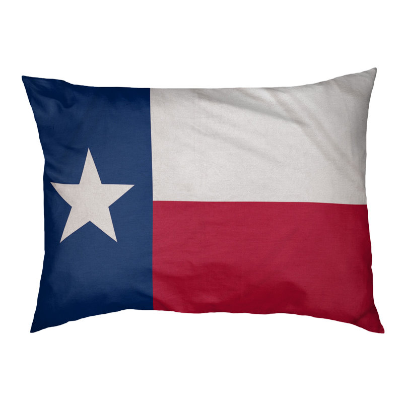 Coussin de concepteur texas flags Burien, Marron foncé, L 32,5 po x l 42,5 po