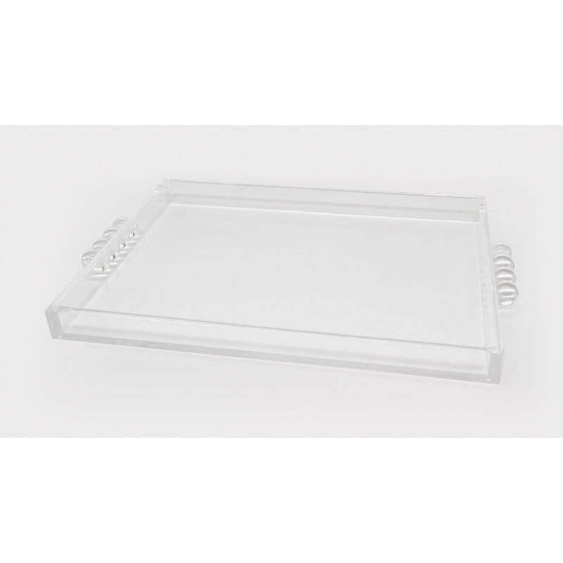 Acrylic Tray with Bubble Handles, Clear, 1.25" H x 19.5" W x 13" D