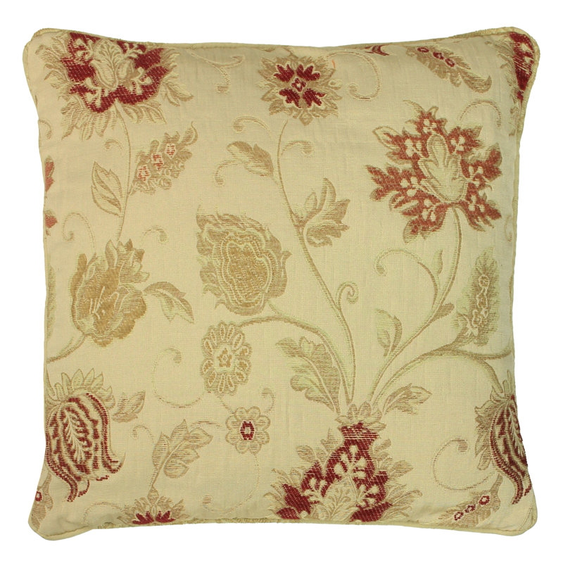 Zurich Floral Jacquard Cushion Cover, 45 x 45cm, Champagne Cream