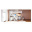 Lit mezzanine double avec bureau intégré, deux commodes et bande lumineuse à DEL - Lit superposé en bois massif blanc avec escalier latéral