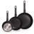 Leo 3Pc NS Fry Pan Set, Dark Grey (8", 10" & 11")