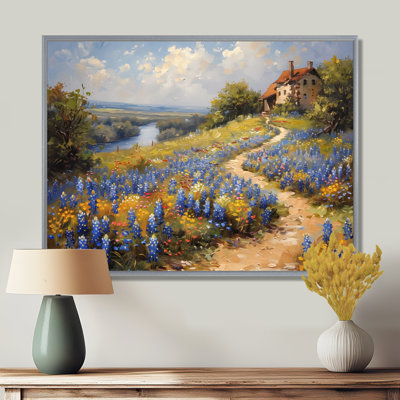 Bleu et vert pré breloque bleu Bonnets VII - Blue Bonnets Wall Art Living Room