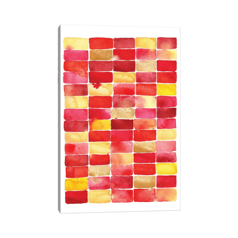Red Yellow & Gold Geometric by Nic Squirrell - Wrapped Canvas Gallery-Wrapped Canvas Giclée, Wrapped Canvas
