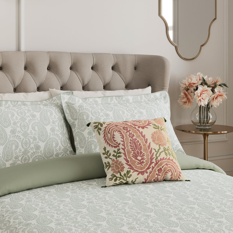 Silk Road Paisley Cotton Paisley Duvet Cover Set with Pillowcases Included, King Duvet Cover + 2 Pillowcases