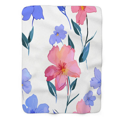 Blue Wildflowers - couverture de qualité supérieure 1 pièce