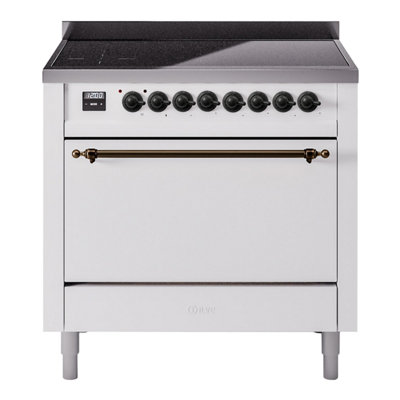 Cuisinière à induction 36 pouces avec 6 éléments à induction ILVE Nostalgie II Series (porte en verre)