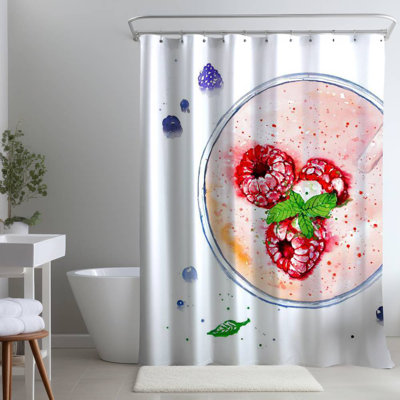 Shower Curtain GA109 – Polyester Shower Curtain, Dye Sublimation Print, 71" W × 74" L