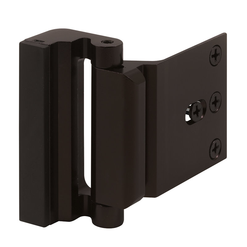 Door Reinforcement Lock – Add Extra, High Security to your Home and Prevent Unauthorized Entry – 3 In. Stop, Solid Brass Construction, Bronze (Single Pack)