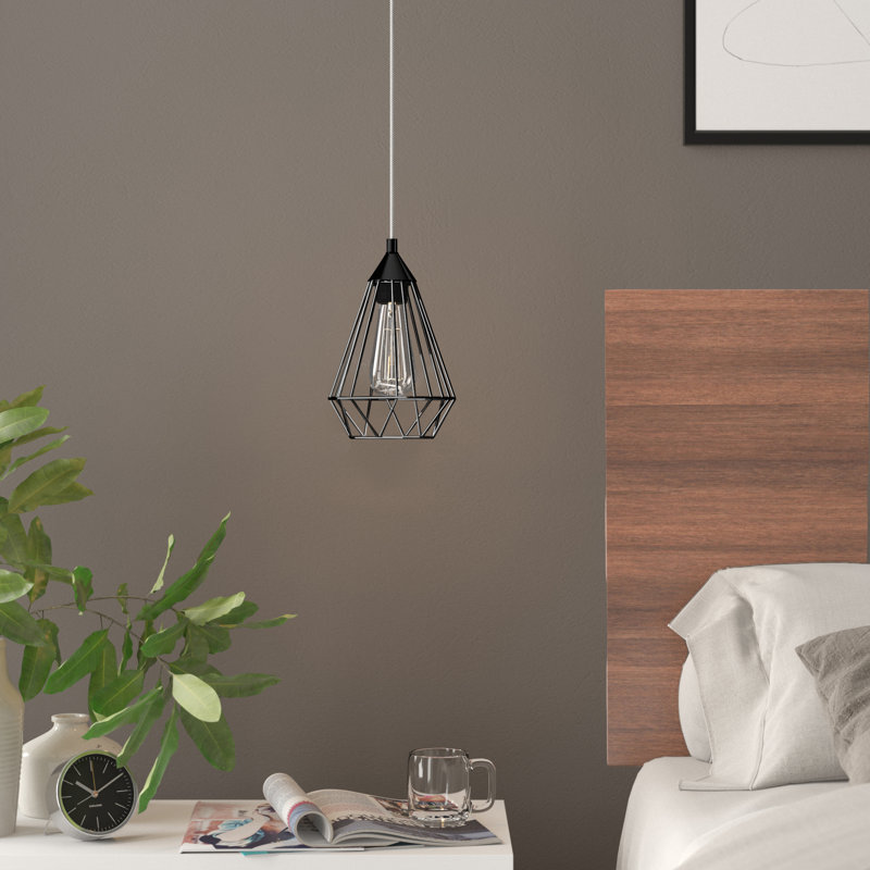 1 - Light Geometric Pendant, Black