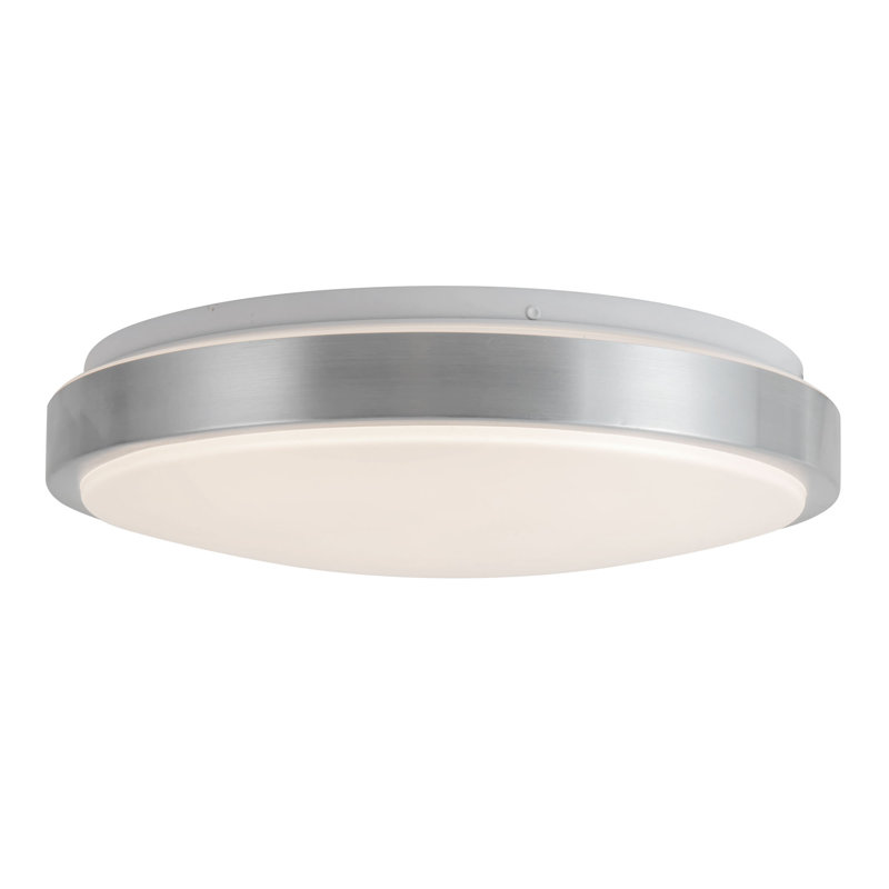 Yanis 16-in Black dimmable LED Flush Mount, Nickel
