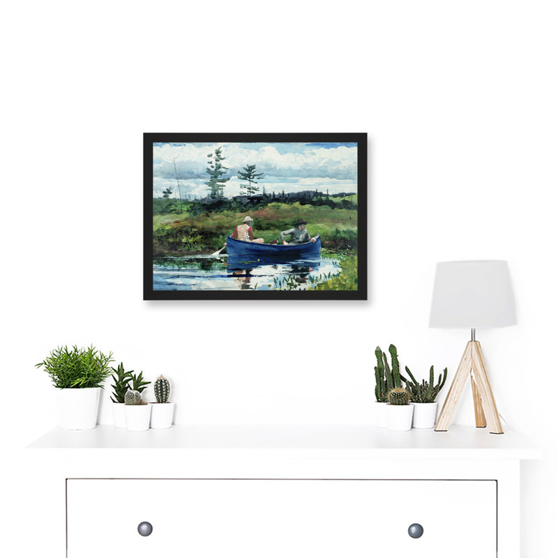 Winslow Homer The Blue Boat - Single Picture Frame Painting, 23.4cm H x 32.3cm W x 1.5cm D