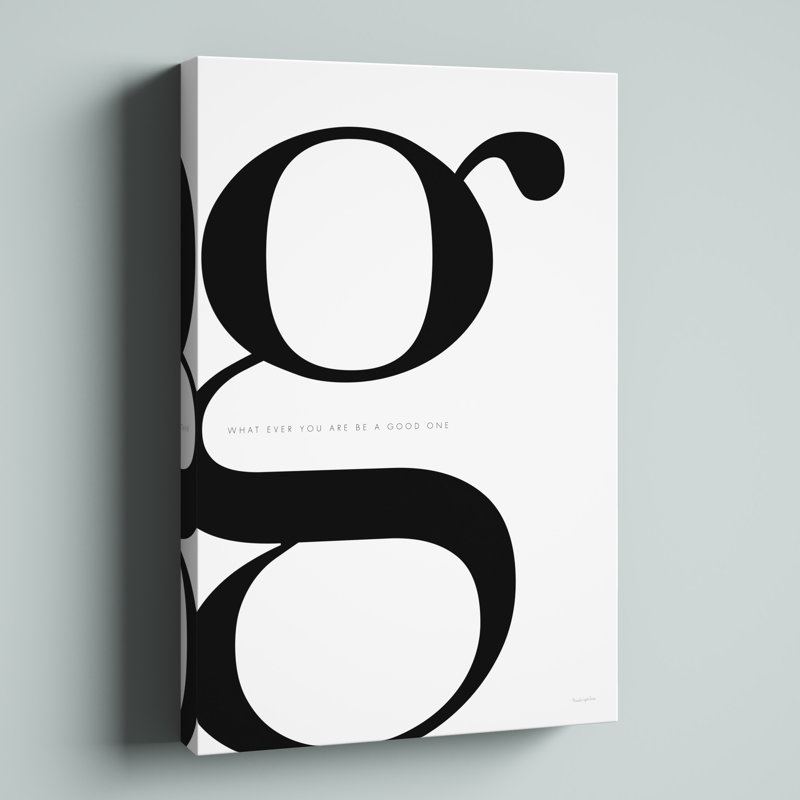 " G Is For Good On White " by Mercedes Lopez Charro, 18" H x 12" W