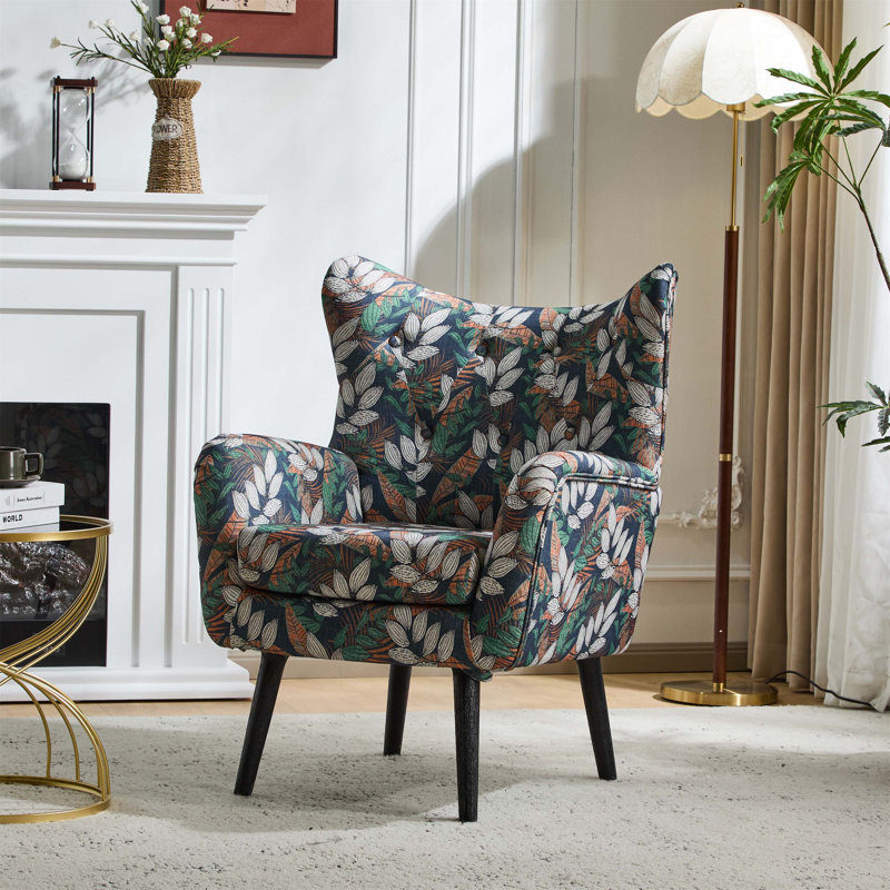 Élégant fauteuil à oreilles avec design capitonné et confort ergonomique pour les espaces de vie modernes