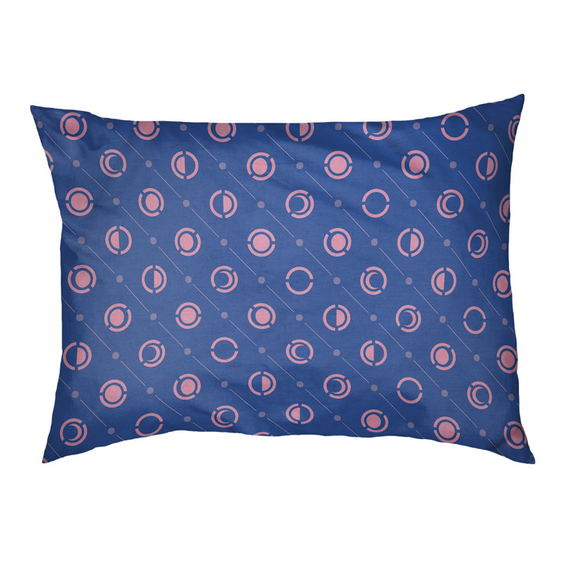 Coussin intérieur pour chien moon phases Chenault, Petit (l 28 po x P 6 po x H 18 po), Bleu / Rose