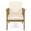 2 chaises d'extérieur en bois avec assise profonde et larges fentes de rembourrage, rembourrage intérieur du coussin imperméable