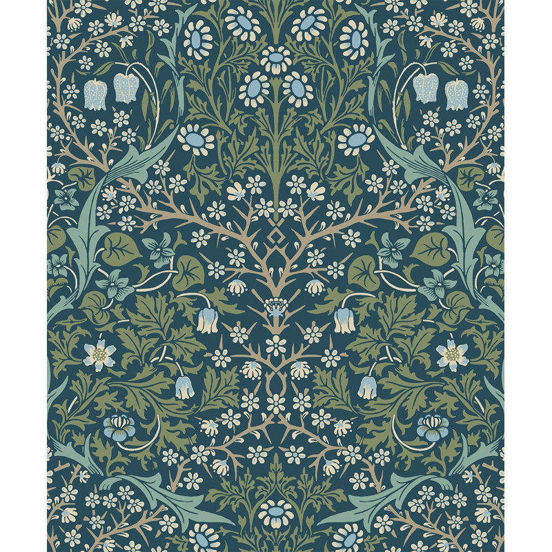 Saxman 5.5m X 53cm Matte Peel and Stick Wallpaper Roll, Blue/Green