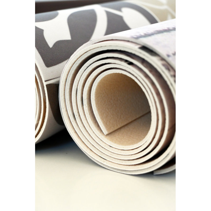 Lysistrate Vinyl Machine Printed Area Rug, Rectangle 4'4.4" x 6'6.7"