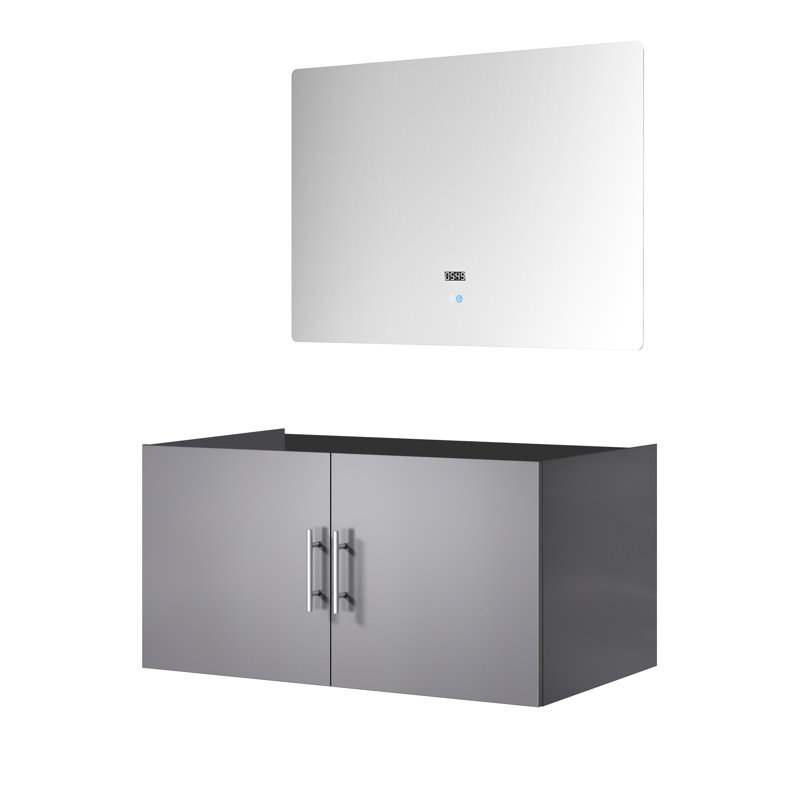Dark Grey 36 In. Bath Vanity With Led Mirror - Spacious Storage Heart Fully Assembled Variety W X 22 D For Profuse Availability Simple Assembly Mode