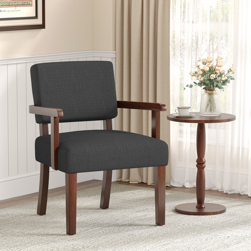 Fauteuil d'appoint Naethan, Lin gris foncé