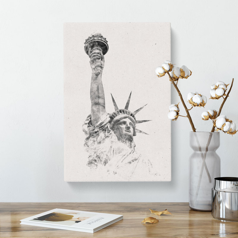 Statue Of Liberty In New York City Abstract - Wrapped Canvas, 50cm H x 35cm W x 3cm D