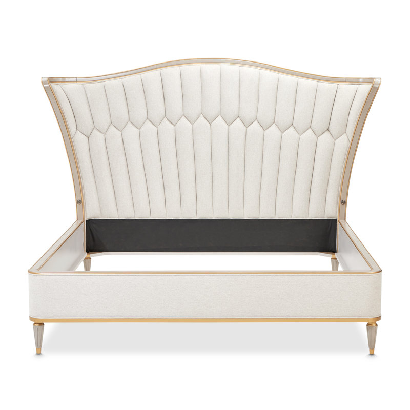  Grand lit tapissier en chenille St. Charles - Cirrus / gris tourterelle, Grand
