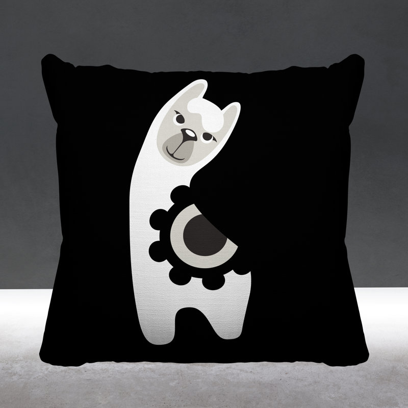 Coussin Inkie, 17 po x 17 po, Noir, Carré