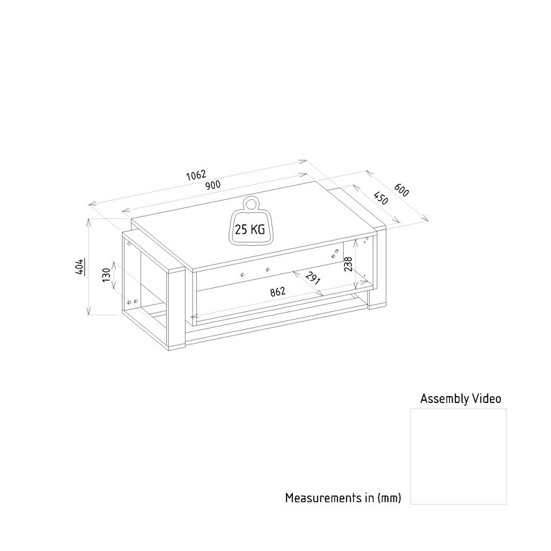 Andalynn Coffee Table with Storage