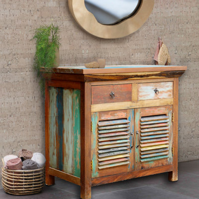Marina Del Rey Solid Wood Freestanding Bathroom Cabinet