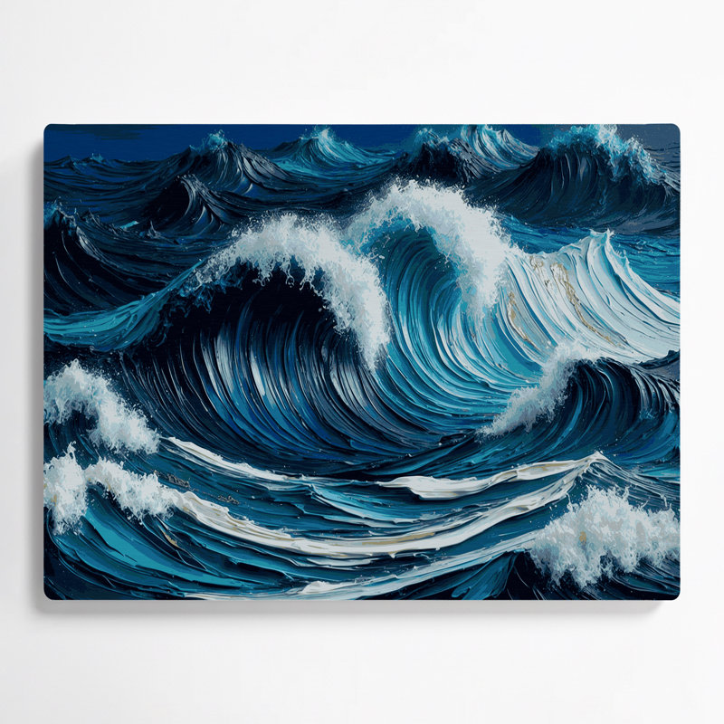 Art mural en métal bleu côtier, H 12 po x l 18 po