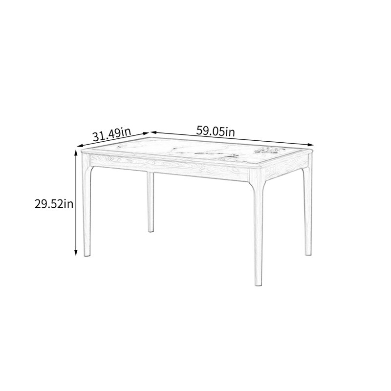 Table de salle à manger Gilbertson, L 31,49 po x L 59,05 po