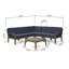 Ensemble de canapé modulaire d'extérieur en bois d'acacia avec table basse 5 places Roomfitter