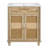 30-Inch Bathroom Vanity: Handwoven Rattan Doors, Solid Wood Legs