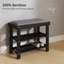 Banc de rangement confortable en lin rembourré pour chaussures avec structure en bambou à 3 niveaux pour l'organisation du vestibule et du couloir
