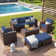 Sofa Seating Group with Storage and Ottomans