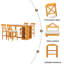 Ensemble de table de salle à manger à hauteur de comptoir en bois massif 60 po x l 30 po avec tablettes de rangement à 3 niveaux et chaises rembourrées pour 4-1184631522-1184631523