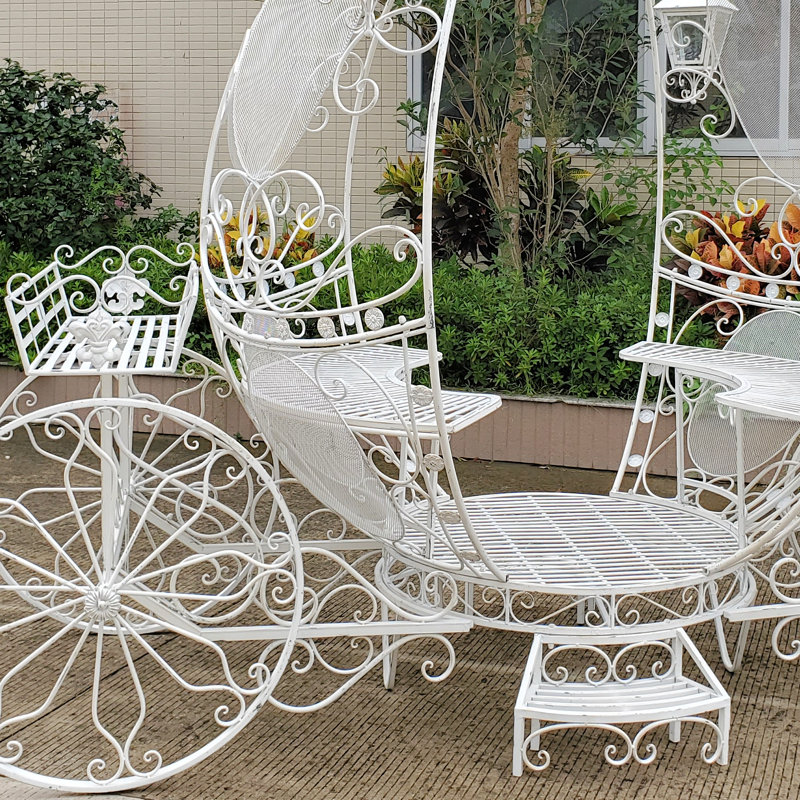 Grand chariot cendrillon rond luciana, Blanc