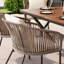 7 pièces pour l'extérieur - Plateau de table en bois et structure en métal pour profiter du jardin, de la cour arrière, du balcon et du balcon